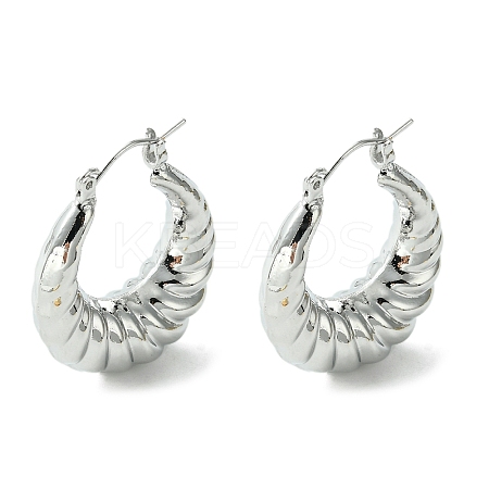 Brass Hoop Earrings for Women EJEW-D094-01P-1