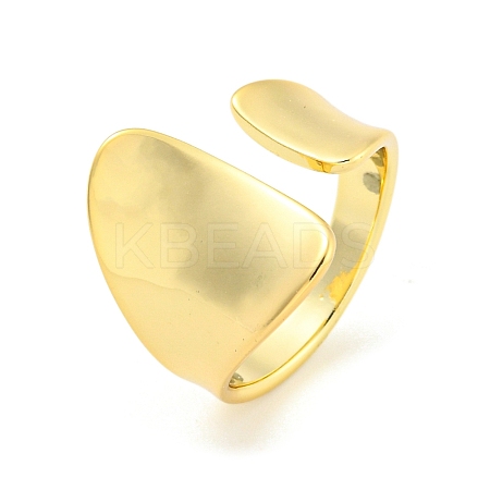 Brass Open Cuff Ring for Women AJEW-U003-07G-1