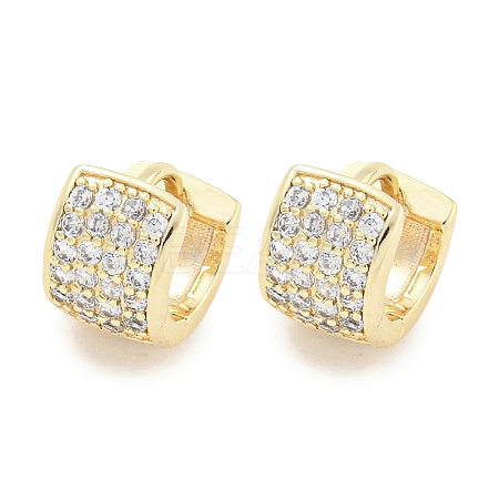 Brass Micro Pave Clear Cubic Zirconia Hoop Earrings for Women EJEW-S228-10G-1