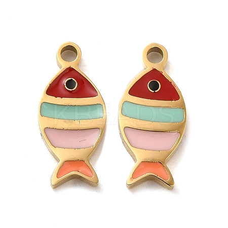 Ion Plating(IP) 304 Stainless Steel Enamel Charms LS-STAS-D018-04G-1