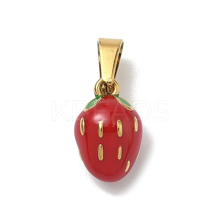 304 Stainless Steel Enamel Fruit Vegetable Charms STAS-F336-02C-G-1