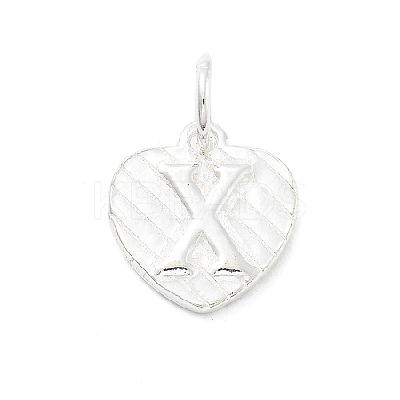 925 Sterling Silver Heart with Capital Letter Charms STER-S009-13X-S-1