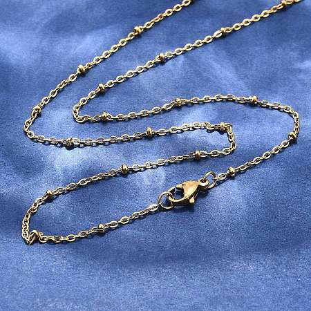 304 Stainless Steel Cable Chain Necklaces LS-NJEW-P147-06G-1