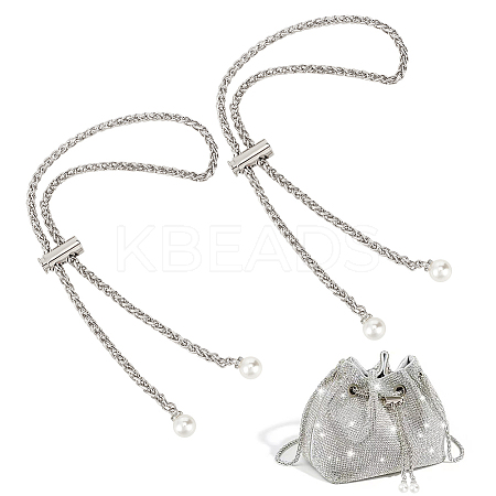2Pcs Alloy Bucket Bag Drawstring Chains DIY-WR0003-08P-1