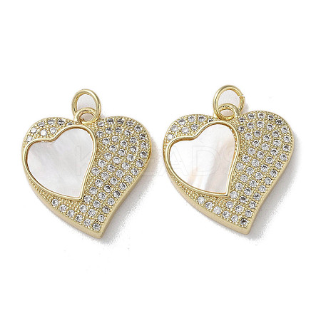 Brass Micro Pave Cubic Zirconia Pendants KK-G485-34G-G-1