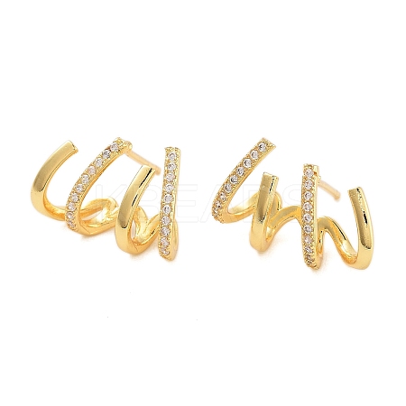 Rack Plating Claw Brass Clip-on Earrings EJEW-N055-43G-RS-1