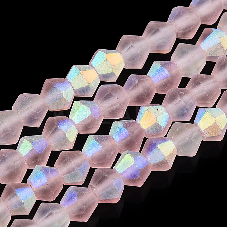 Imitate Austrian Crystal Bicone Frosted Glass Beads Strands LS-EGLA-A039-T4mm-MB26-1