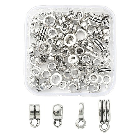 80Pcs 4 Style Tibetan Style Tube Bails FIND-YW0003-15-1
