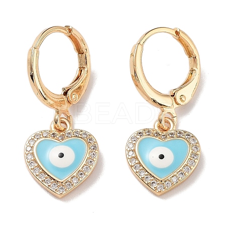Real 18K Gold Plated Brass Dangle Leverback Earrings EJEW-L269-008G-02-1