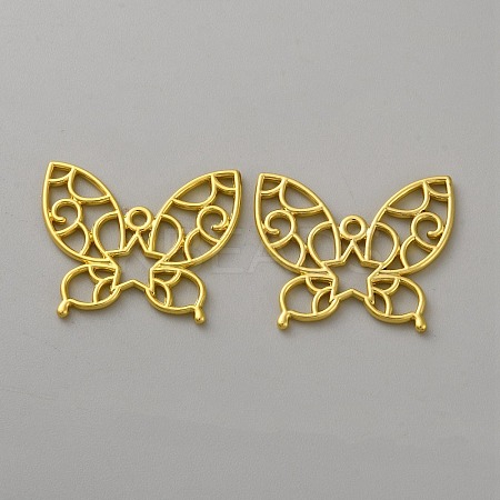 Butterfly Zinc Alloy Open Back Bezel Pendants FIND-WH0016-61E-G-1