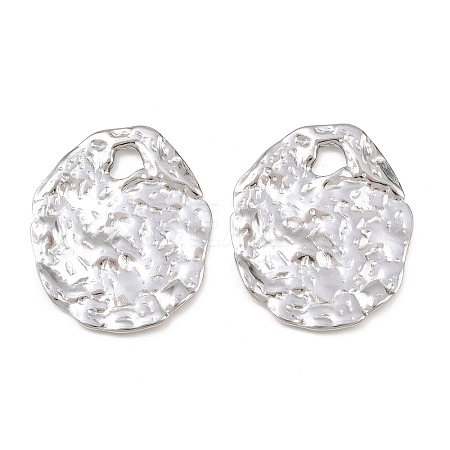 Hammered 304 Stainless Steel Pendants STAS-P424-04P-1