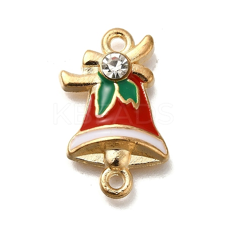 Christmas Bell Alloy Red Enamel Links FIND-I040-03A-1