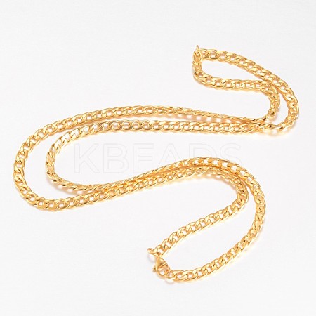 Ion Plating(IP) 304 Stainless Steel Curb Chain Necklaces NJEW-G310-07G-1