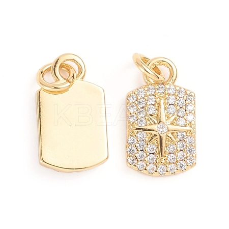 Brass Micro Pave Cubic Zirconia Pendants ZIRC-E164-31G-1