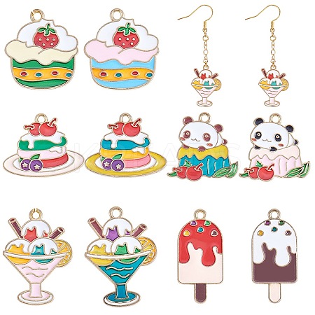 20Pcs 10 Style Alloy Enamel Pendants ENAM-SZ0003-28-1