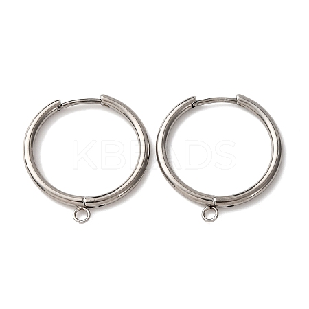 201 Stainless Steel Hoop Earring Findings STAS-D379-05A-P-1