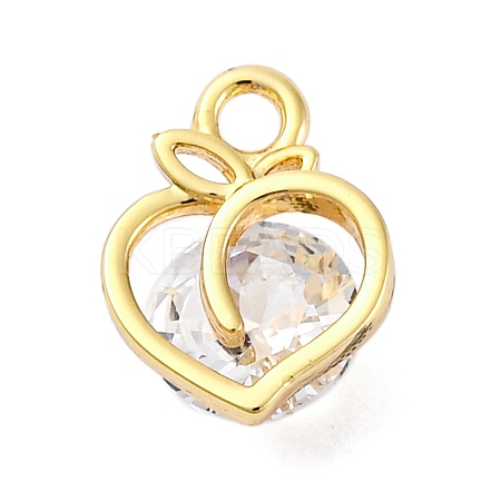 Brass Cubic Zirconia Pendants KK-A240-12G-1