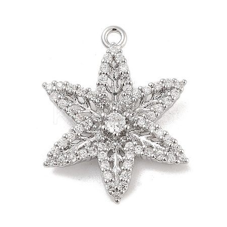 Brass Pave Clear Cubic Zirconia Pendants KK-Z061-09P-02-1