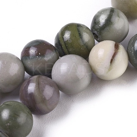 Natural Zebra Jasper Beads Strands G-E551-C-03-1