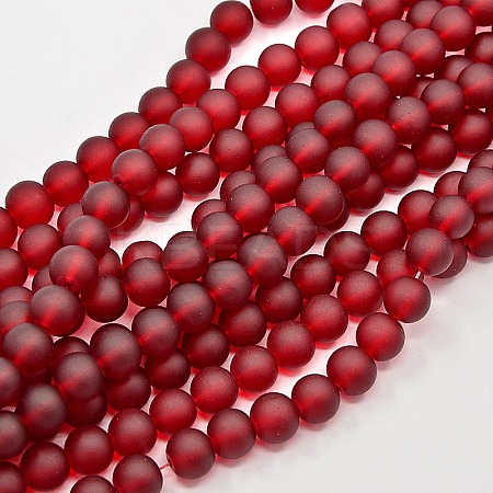 Baking Paint Transparent Glass Bead Strands GLAA-S031-6mm-14-1