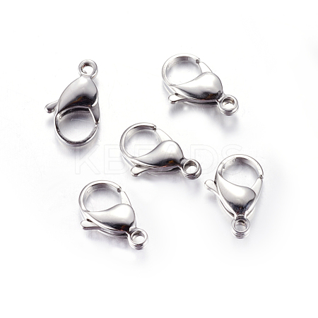 Tarnish Resistant 304 Stainless Steel Lobster Claw Clasps X-STAS-AB19-1
