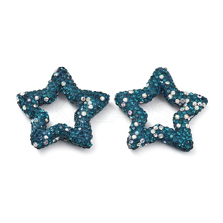 Star Shape Polymer Clay Rhinestone Beads CLAY-NH0001-06J-1