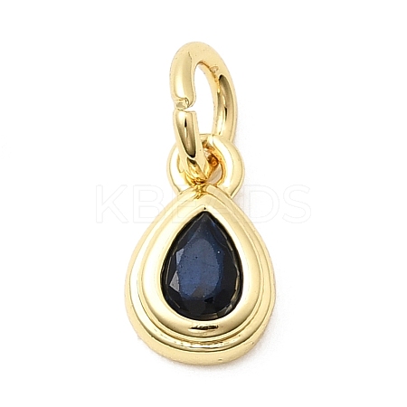 Brass Cubic Zirconia Charms KK-G554-02E-02-1