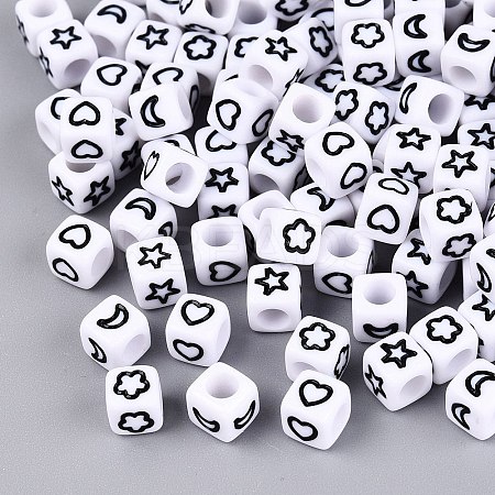 Opaque Acrylic Beads SACR-Q001-09B-1