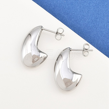 304 Stainless Steel Teardrop Stud Earrings EJEW-D335-01P-1