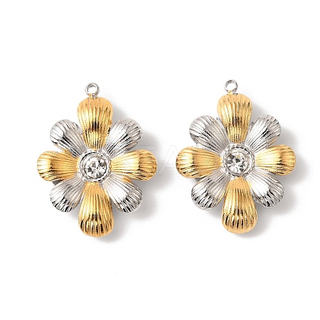 304 Stainless Steel Rhinestone Pendants STAS-Z145-03GP-02-1