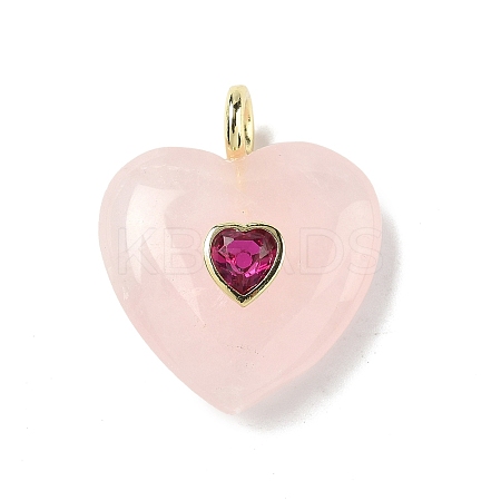 Natural Rose Quartz Pendants X-G-C274-04H-1