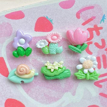 Opaque Resin Cabochons RESI-I068-04-1