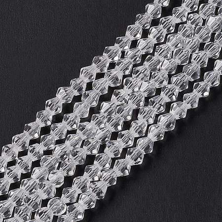 Clear Glass Bicone Beads Strands X-GLAA-S026-3mm-07-1