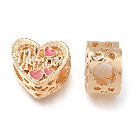 Rack Plating Alloy Enamel European Beads PALLOY-A009-25G-1