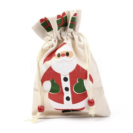 Christmas Theme Cotton Fabric Cloth Bag ABAG-H104-A04-1