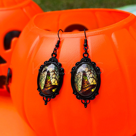 Alloy Glass Dangle Earrings FS-WGFE353-02-1