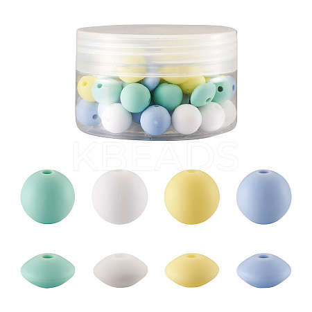 80Pcs 8 Style Food Grade Eco-Friendly Silicone Beads SIL-TA0001-03-1