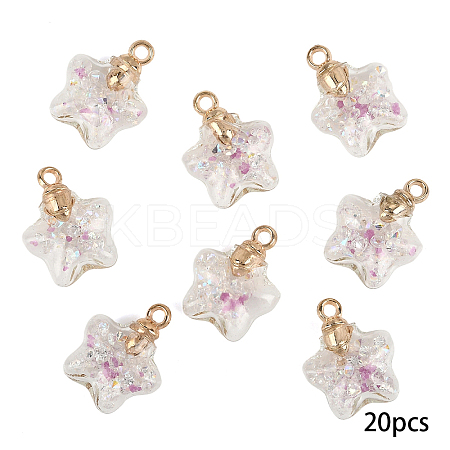 20Pcs Luminous Glass Pendants FIND-YW0009-11D-1