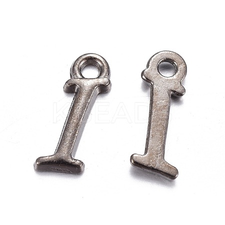 Gunmetal Plated Alloy Letter Pendants PALLOY-J718-01B-I-1