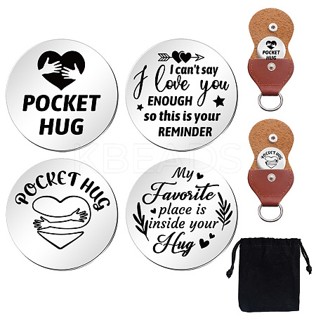 Heart Double-Sided Engraved Stainless Steel Commemorative Decision Maker Coin Set AJEW-GL0002-01E-1