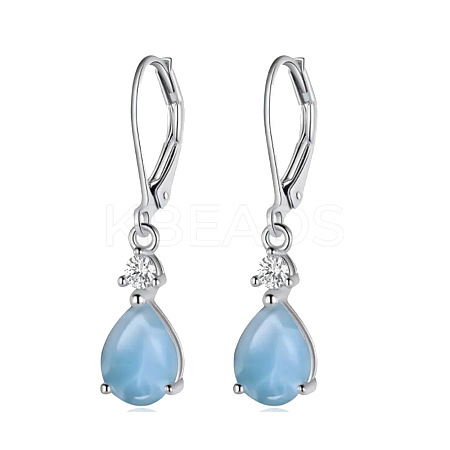 Brass Cubic Zirconia Dangle Earrings FS-WG32116-07-1