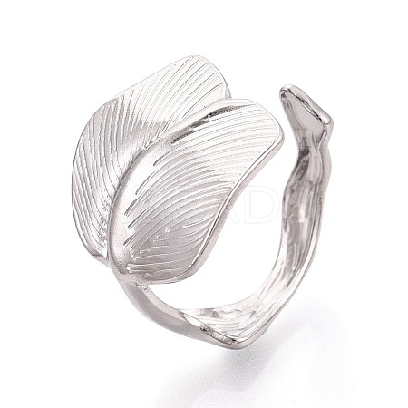 Adjustable 304 Stainless Steel Cuff Rings for Women RJEW-N052-03P-1