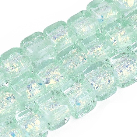 Handmade Foil Glass Beads Strands FOIL-Q002-04F-1