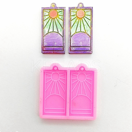 Rectangle with Sunrise Pendant Silicone Molds LS-DIY-M034-11-1