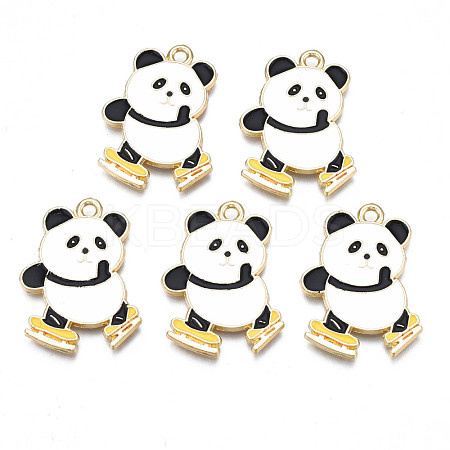 Rack Plating Alloy Enamel Pendants ENAM-N055-043-1