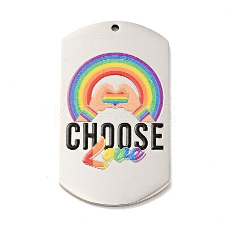 Non-Tarnish Pride 201 Stainless Steel Big Pendants LS-STAS-J041-05B-1