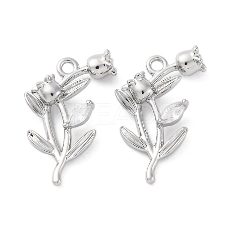 Brass Rhinestone Pendants KK-E793-15P-1