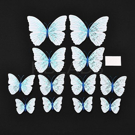 PVC Plastic Artificial 3D Butterfly Decorations LS-DIY-I072-02B-1