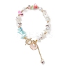 Dyed Natural Trochid Shell/Trochus Shell Chips Beaded Bracelets for Women BJEW-JB13130-03-2