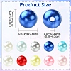 500Pcs 5 Colors Spray Painted ABS Plastic Imitation Pearl Beads OACR-YW0004-49A-3